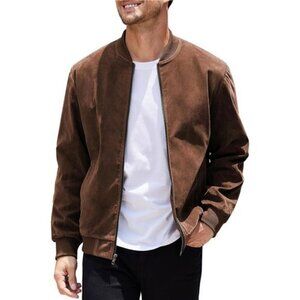 Men's Varsity Jacket Vintage Lightweight Suede Bomber Jackets